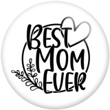 Painted metal 20mm snap buttons Bear Beat Mom Ever Words  Print   DIY jewelry