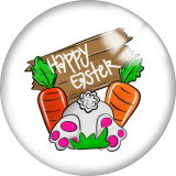 Painted metal 20mm snap buttons  love happy easter rabbit Print