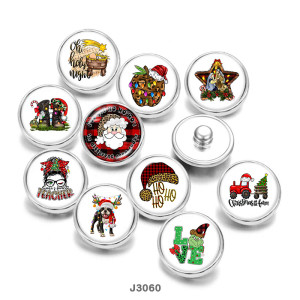Painted metal 20mm snap buttons Love Dog Christmas Print   snaps buttons