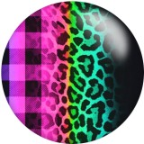 20MM Pretty Leopard Pattern Print glass snaps buttons  DIY jewelry