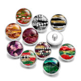 20MM Colorful Art Pattern  Print glass snaps buttons  DIY jewelry