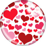 Painted metal 20mm snap buttons Pink love Valentine's Day