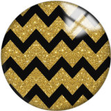 Painted metal 20mm snap button charms Black Pattern Print