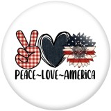 Painted metal 20mm snap buttons Peace Love Halloween Football Print   DIY jewelry