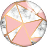 Painted metal 20mm snap buttons Pink  Pattern Print