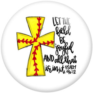 Painted metal 20mm snap buttons pattern Cross Love Print