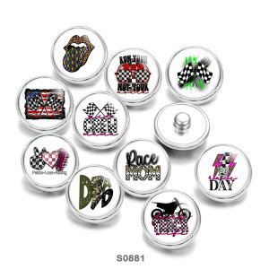 Painted metal 20mm snap buttons pattern Mom Print