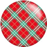 20MM Christmas Santa Claus lattice Print glass snaps buttons  DIY jewelry