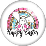 Painted metal 20mm snap buttons happy easter  Print