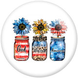 Painted metal 20mm snap buttons Mama USA Print