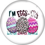 Painted metal 20mm snap buttons happy easter  Print