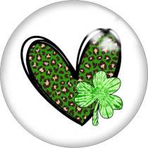Painted metal 20mm snap buttons Clover love happy easter