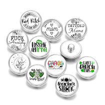 Painted metal 20mm snap buttons MOM MAMA LOVE  Print   DIY jewelry