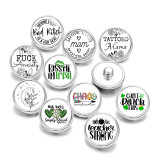 Painted metal 20mm snap buttons MOM MAMA LOVE  Print   DIY jewelry