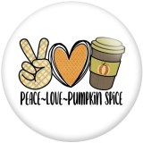 Painted metal 20mm snap buttons Peace Love Halloween Football Print   DIY jewelry