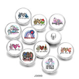 Painted metal 20mm snap buttons   MOM  Unicorn  Christmas  Print   snaps buttons