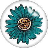 Painted metal 20mm snap buttons Flower Faith
