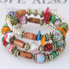 Ethnic Style Versatile Multilayer Bracelet Women's Handmade Beads Winding Bracelet