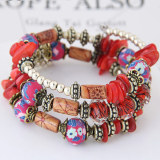 Ethnic Style Versatile Multilayer Bracelet Women's Handmade Beads Winding Bracelet