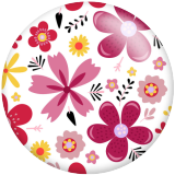 Painted metal 20mm snap buttons Flower Print   DIY jewelry