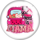 Painted metal 20mm snap buttons love Cross Mama Print