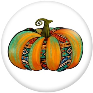 Painted metal 20mm snap buttons Thanksgiving Pumpkin Print   DIY jewelry