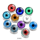 Painted metal 20mm snap buttons  Eyes Cat Eye Eyeball Print   DIY Jewelry