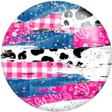 20MM Colorful Pattern  Print glass snaps buttons  DIY jewelry