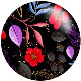 Painted metal 20mm snap buttons  Flower Pattern Print   DIY jewelry