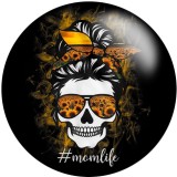 Painted metal 20mm snap buttons Skull Girl Print   DIY jewelry