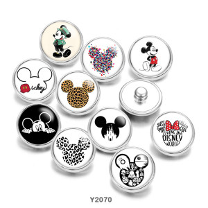 Painted metal 20mm snap buttons Cartoon pattern
