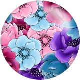 Painted metal 20mm snap buttons Flower Colorful