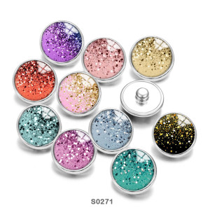 Painted metal 20mm snap buttons Colorful Pattern Print