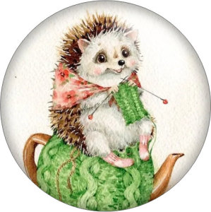 Painted metal 20mm snap buttons Cartoon bear hedgehog  Print