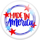 20MM I Love USA Print glass snaps buttons  DIY jewelry