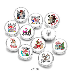 Painted metal 20mm snap buttons Christmas  Santa Claus  Print   snaps buttons