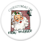 Painted metal 20mm snap buttons Christmas Santa Claus  Print