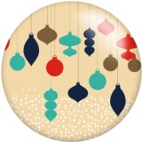 Painted metal 20mm snap buttons Christmas  pattern Print