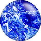 Painted metal 20mm snap buttons Blue pattern Print