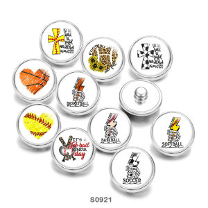 Painted metal 20mm snap buttons pattern Cross Love Print