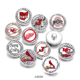 Painted metal 20mm snap buttons  Sports  team  Print   snap button charms