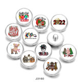 Painted metal 20mm snap buttons Christmas  Deer  Print   snaps buttons