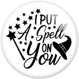 Painted metal 20mm snap buttons Halloween words Print
