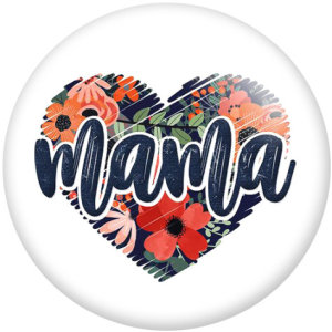 Painted metal 20mm snap buttons Love mimi mama nana Print
