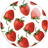 Painted metal 20mm snap buttons strawberry  Print