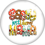 Painted metal 20mm snap buttons MOM words