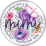 Painted metal 20mm snap buttons Nana Mama gaga Gigi Cece Print