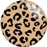 20MM Leopard Pattern Print glass snaps buttons  DIY jewelry