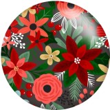 20MM  Flower Pattern Print glass snaps buttons  DIY jewelry