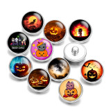 Painted metal 20mm snap buttons Halloween Print   DIY jewelry
